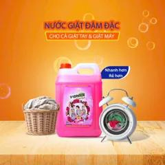 Nước giặt xả 5 in 1 V_green can 10 lít