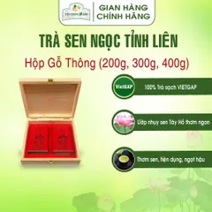 Trà Sen Ngọc Tỉnh Liên 400gram - Hộp Gỗ Thông Trà Sạch Tân Cương Xanh