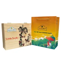 Trà Sen Ngọc Tỉnh Liên 400gram - Hộp Gỗ Thông Trà Sạch Tân Cương Xanh