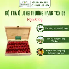 Quà Biếu Cao Cấp Trà Ô Long Hộp Gỗ Thông 200g, 300g, 500g Trà Sạch Tân Cương Xanh