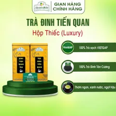 Trà Đinh Tân Cương Tiến Quan , Hoàng Gia , Tứ Quý, Tiến Vua 500g Hộp Kim Loại Luxury Trà Sạch Tân Cương Xanh
