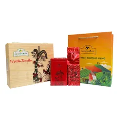 Quà Biếu Cao Cấp Trà Ô Long Hộp Gỗ Thông 200g, 300g, 500g Trà Sạch Tân Cương Xanh