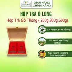 Trà Ô Long Hộp Gỗ Thông TCX 200g 300g 500g Trà Sạch Tân Cương Xanh