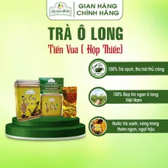 Trà Ô Long Tiến Vua 100gram - Hộp Thiếc Trà Sạch Tân Cương Xanh