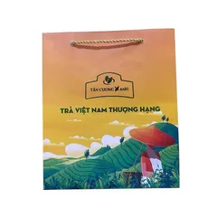Túi Giấy Đựng Trà Tân Cương Xanh - Túi Giấy Đựng Quà Biếu Sang Trọng - Đựng Vừa 1kg, 2kg Trà Thái Nguyên