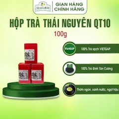 Hộp Trà Thái Nguyên QT10, QT15,AT01, AT02 100gram Trà Sạch Tân Cương Xanh