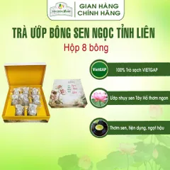 Hộp Trà Ướp Bông Sen Ngọc Tỉnh Liên Hộp 6 Bông , 8 Bông Trà Sạch Tân Cương Xanh