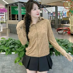 Áo chống nắng thơm 2 lớp mũ liền túi có khóa Ny A2950