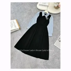 Váy sơmi công sở phối tay thu đông thiết kế trẻ đẹp LADY