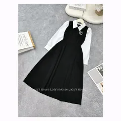 Váy sơmi công sở phối tay thu đông thiết kế trẻ đẹp LADY