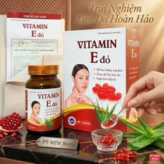 VITAMIN E Đỏ -Hỗ Trợ Giúp Chống Oxy Hoá, Hạn Chế Lão Hóa Da, Giúp Làm Đẹp Da, Trắng Da(Hộp/60viên)