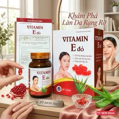 VITAMIN E Đỏ -Hỗ Trợ Giúp Chống Oxy Hoá, Hạn Chế Lão Hóa Da, Giúp Làm Đẹp Da, Trắng Da(Hộp/60viên)