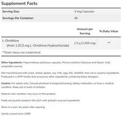 Viên Uống Bổ Sung L-Ornithine NOW Hỗ Trợ Đồng Hóa Protein Chức Năng Cơ Bắp - YoungFit