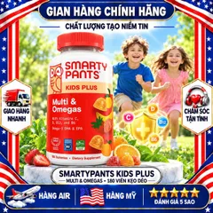KẸO DẺO VITAMIN VÀ OMEGA 3 CHO BÉ SMARTYPANTS KIDS PLUS MỸ 180V