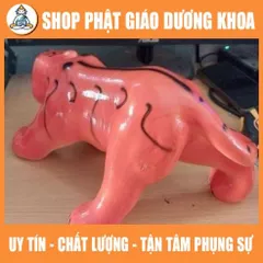 Tượng thờ hổ cam dài 30cm, cao 15cm đất nung