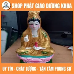 Tuọng Mẹ quan âm vàng 30cm đất nung cực đẹp