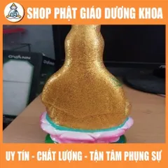 Tuọng Mẹ quan âm vàng 30cm đất nung cực đẹp