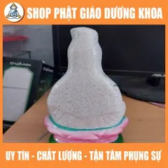 Tôn tượng quan âm 30cm trắng vẻ hồng cực đẹp bằn đất nung