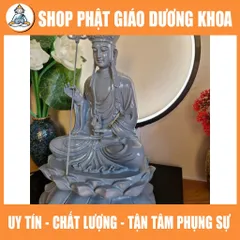 3 Màu - tượng địa tạng vương bồ tát ngồi 30cm composite cực đẹp