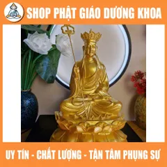 3 Màu - tượng địa tạng vương bồ tát ngồi 30cm composite cực đẹp
