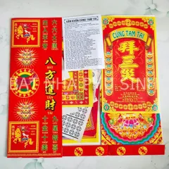 Bộ giấy cúng TAM TAI cho NAM và Nữ xếp sẳn như ảnh (kèm văn khấn) 890591
