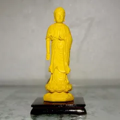 Gieo duyên tượng Đức Phật a Di Đà đứng bệ gỗ cao 13cm nhiều màu cực đẹp 890592