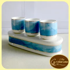 Án ba-Bộ ba ly nước thờ cúng bàn thờ GỐM SỨ CAO CẤP 890622