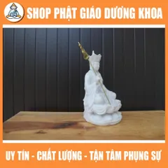 Tượng Địa Tạng Vương Bồ Tát 17cm dáng ngồi bằng đá đúc (nhiều màu sắc). Trang trí trên ô tô, tiểu cảnh, bonsai, ghép lũa 890642