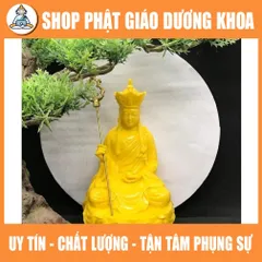 Tượng Địa Tạng Vương Bồ Tát 17cm dáng ngồi bằng đá đúc (nhiều màu sắc). Trang trí trên ô tô, tiểu cảnh, bonsai, ghép lũa 890642