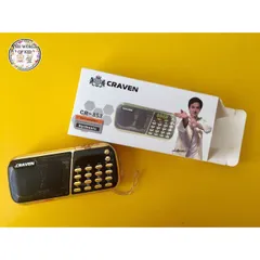 Tặng cốc - ·Máy Nghe Pháp Craven 853 CÓ 3 PIN -  có  Khe gắn Thẻ Nhớ phù hợp với người lớn tuổi, Loa Caraven CR-853 3 pin siêu trâu nghe nhạc thẻ nhớ USB nghe đài FM nghe kinh phật tập thể dục USB FM 