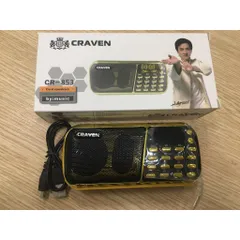 Tặng cốc - ·Máy Nghe Pháp Craven 853 CÓ 3 PIN -  có  Khe gắn Thẻ Nhớ phù hợp với người lớn tuổi, Loa Caraven CR-853 3 pin siêu trâu nghe nhạc thẻ nhớ USB nghe đài FM nghe kinh phật tập thể dục USB FM 