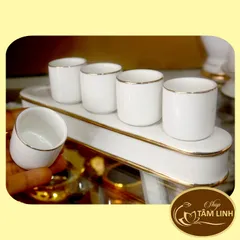 Án năm-Bộ năm ly nước thờ cúng bàn thờ GỐM SỨ CAO CẤP 890731