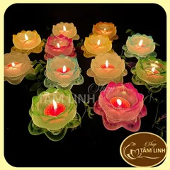 Ảnh Thật Chân Đen Cây Đưng Nên Tealight Hoa Sen Thuy Tinh Lưu Ly Nhiêu Mau-Tamlinhngocbao 890745