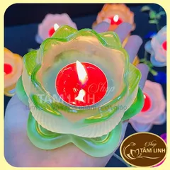 Ảnh Thật Chân Đen Cây Đưng Nên Tealight Hoa Sen Thuy Tinh Lưu Ly Nhiêu Mau-Tamlinhngocbao 890745