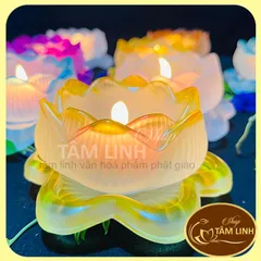 Ảnh Thật Chân Đen Cây Đưng Nên Tealight Hoa Sen Thuy Tinh Lưu Ly Nhiêu Mau-Tamlinhngocbao 890745