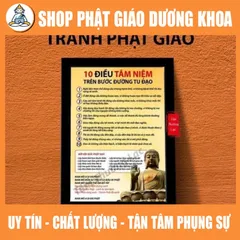 Tranh Phật 10 điều tâm niệm trên bước đường tu đạo, Kinh nhật tụng treo tường để bàn  DƯƠNG KHOA SHOP