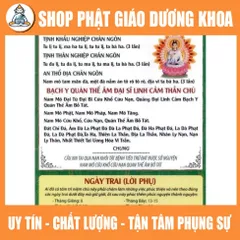 TO007 - TỜ CHÚ ĐẠI BI, BẠCH Y THẦN CHÚ VÀ NGÀY TRAI ĂN CHAY CHO PHẬT TỬ  DƯƠNG KHOA SHOP