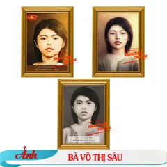 Tranh ảnh thờ Bà Võ Thị Sáu, cô Sáu bền màu + Khung ảnh sáng đẹp kích thước khổ A3, A4, A5