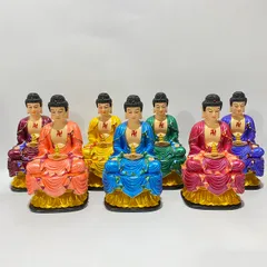 Bộ 7 Tượng Dược Sư Lưu Ly Quang Vương Phật 18cm Nhiều Màu Có Pháp Khí Tháp Rời 891047