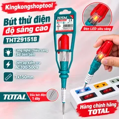 BÚT THỬ ĐIỆN TOTAL THT291518 – LED SIÊU SÁNG, KIỂM TRA ĐIỆN AC 100–500V