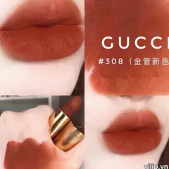 Gucci 308 Lucky Dark Orange Son Môi Cao Cấp Lên Màu Chuẩn 3.5g Chính Hãng Italy
