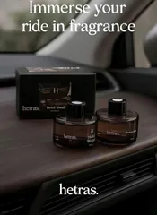 Nước hoa ô tô Hetras Black khử mùi sang trọng set 2 chai 77ml hương thơm cao cấp lưu hương lâu