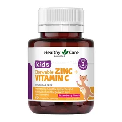 Healthy Care Kids Zinc + Vitamin C - Kích thích cảm giác thèm ăn hỗ trợ tăng cường hệ miễn dịch cho trẻ chính hãng Úc