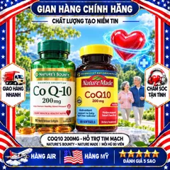 VIÊN BỔ TIM MẠCH COQ10 200MG MỸ NATURE'S BOUNTY & NATURE MADE 80V