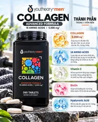 VIÊN UỐNG COLLAGEN CHO NAM YOUTHEORY MEN MỸ HỘP 390 VIÊN