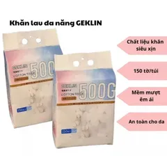 Khăn Mặt Dùng 1 Lần Gói Lớn, Khăn Khô đa Năng Cho Bé Gói 150 Tờ Dạng Túi Rút Treo Tiện Lợi, Hợp Vệ Sinh, Khăn Geklin