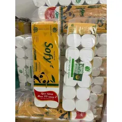 Bịch 12 cuộn giấy vệ sinh Sofy  gấu trúc 4 lớp kèm quà tặng khăn giấy ăn