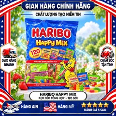 KẸO DẺO TRÁI CÂY HARIBO HAPPY MIX MỸ TÚI KHỔNG LỒ 120 GÓI 1.41KG