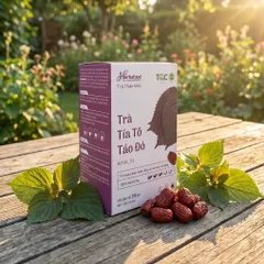 Trà Tía Tô Táo Đỏ Herbafood - Hỗ Trợ Đào Thải Acid Uric, Thanh Lọc Cơ Thể (Hộp 60 Túi Lọc x 4.5g)
