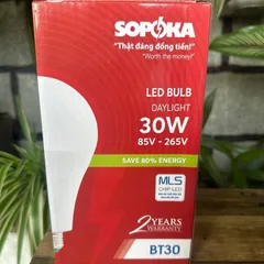 Đèn LED tròn SOPOKA ánh sáng trắng BT30 BT20 BT15 BT12 BT9 BT7 BT5 BT3 85V-265V